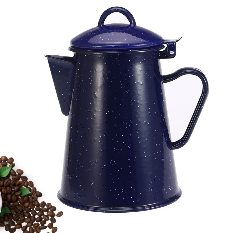 Cheap Home Outdoor Use Navy Starry Sky Enmaed Coated Brew Coffee Maker Hand Drip Pour Over Pot Coffee Water Kettles