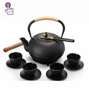 Classic Kung Fu Tea Pot Cast Iron Teapot Handle Tea Kettle Cup Set  Cat Hair Kit  Iron Health Care Kettle