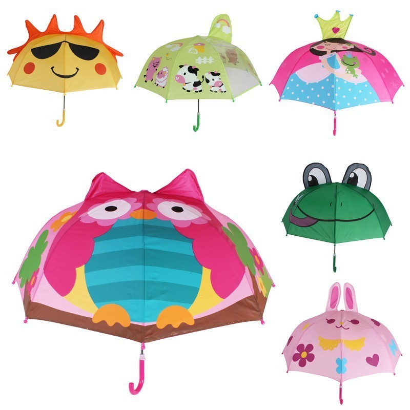 Lovely Cartoon Umbrella Kid Creative 3D Model Ear Child Umbrella with plastic handle small umbrella for kids