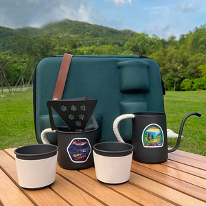 Pour Over Coffee Set Black Packing Outdoor Camping Coffee Portable Gift Set Accessories 60 Drip Coffee New Arrival