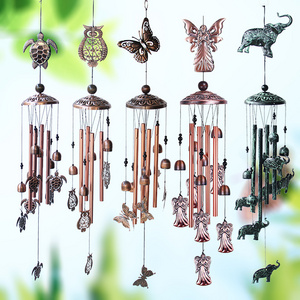 Vintage Butterfly Wind Chimes Gifts for Mom Copper Metal Butterfly Chime Birthday Gifts Mother's Day for Mom Gifts