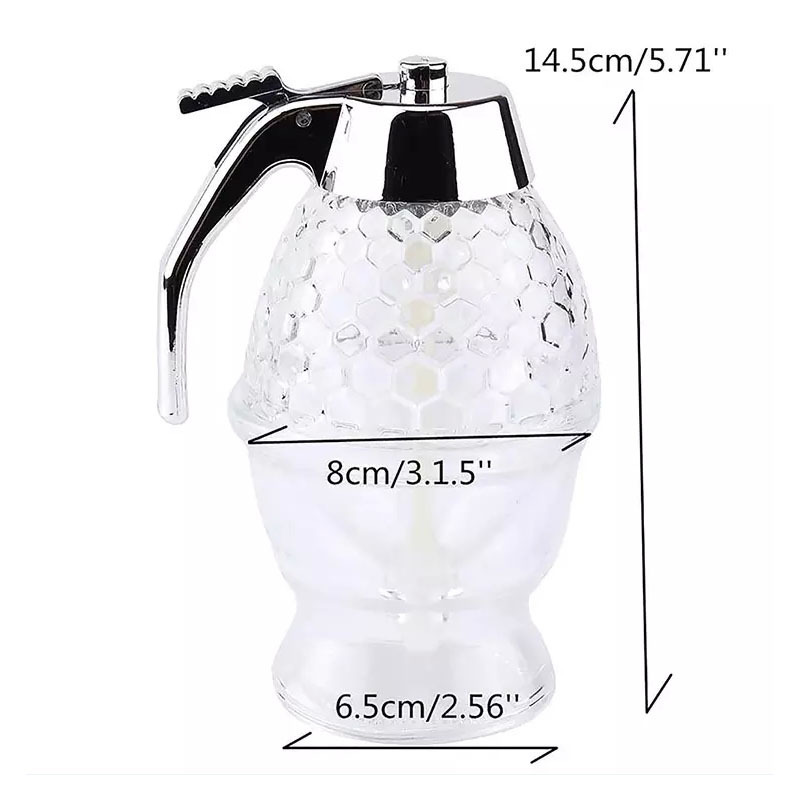 Honey Dispenser No Drip Glass Honey Glass Jars Honey Dipper Comb bottle Syrup Dispenser For Sauce Sugar Coconut Oil Condiments