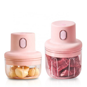 Hot Sale Manufactures 100ml/250ml Pink Electric Usb Mini Meat Grinder Fruit Vegetable Nuts Garlic Food Chopper