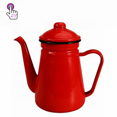 1.2L Enamel Coffee Pot Hand Tea Enamel Kettle Induction Cooker Gas Stove Universal Hand Water Teapot Vintage Home Decor Tools