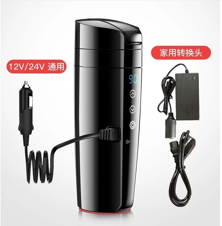 Portable Car Heater Travel Mug 12 / 24V Stainless Steel Electric Kettle Thermo Water Cup Home Outing Supplies Drinkware