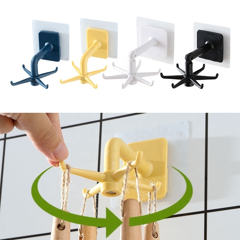 Kitchen Hook Organizer Rack 360 Degrees Rotatable Shelf Accessories Organizer Hook Storage Cupboard Storage Cabinet Shelf Hooks