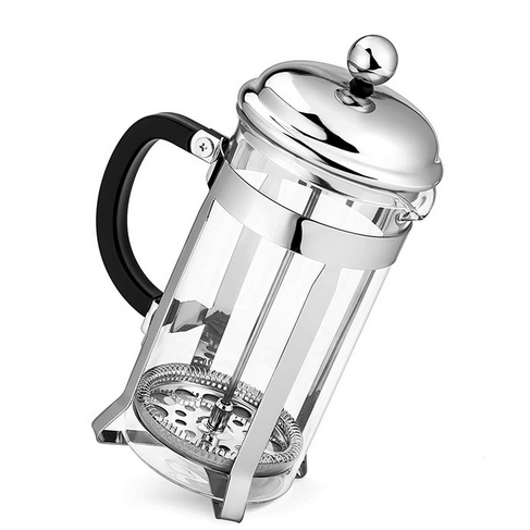 High temperature resistant 350ml 600ml 800ml 1L borosilicate glass plastic coffee tea pot french press with Spoon