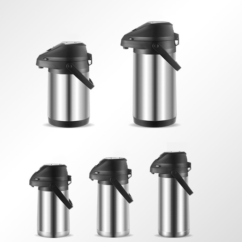 Coffee Dispenser Air Pump 12 -24Hour heat Cold Retention Stainless Steel Water Thermos Airpot Coffee Pot with handle