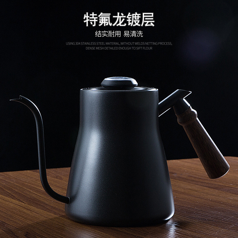 Stainless Steel Gooseneck Tea Kettle Drip Over Coffee Kettle Tea Coffee Pot with Wooden Handle and Thermometer