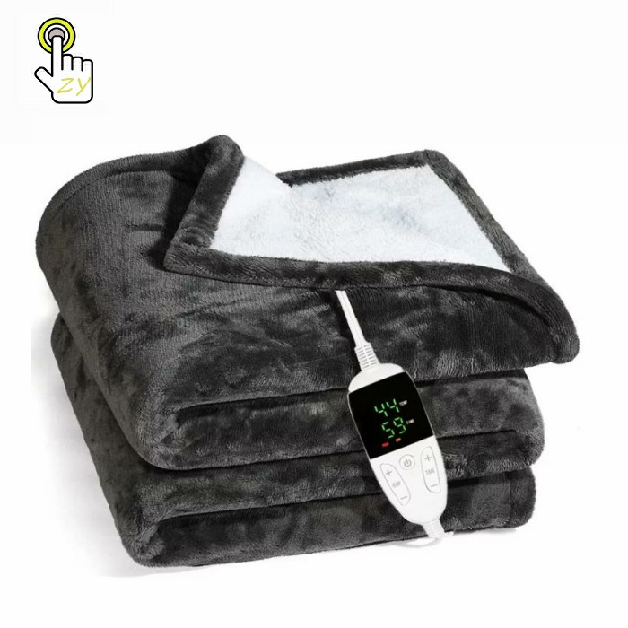 Indoor Car Keep Warm Electric Heated Polar Fleece Soft Warm Travel Blanket Heated Travel Blanket