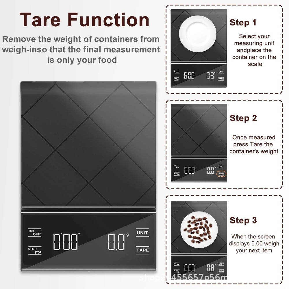 Kitchen accessories home food scale hand timer 3kg/0.1g coffee scale kitchen electronic weighing scales with timer