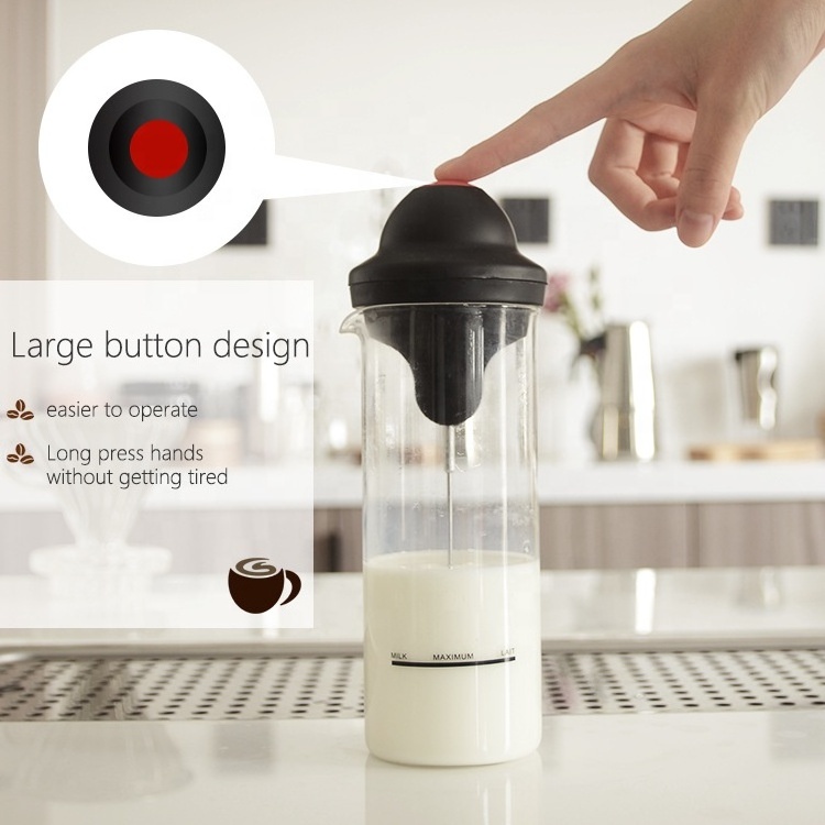 Battery Operated automatic hand milk frother Home Electric Stirrer with Jug Cup coffee frother With Stainless Steel Whisk