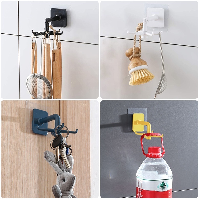 Kitchen Hook Organizer Rack 360 Degrees Rotatable Shelf Accessories Organizer Hook Storage Cupboard Storage Cabinet Shelf Hooks