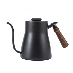 Stainless Steel Gooseneck Tea Kettle Drip Over Coffee Kettle Tea Coffee Pot with Wooden Handle and Thermometer