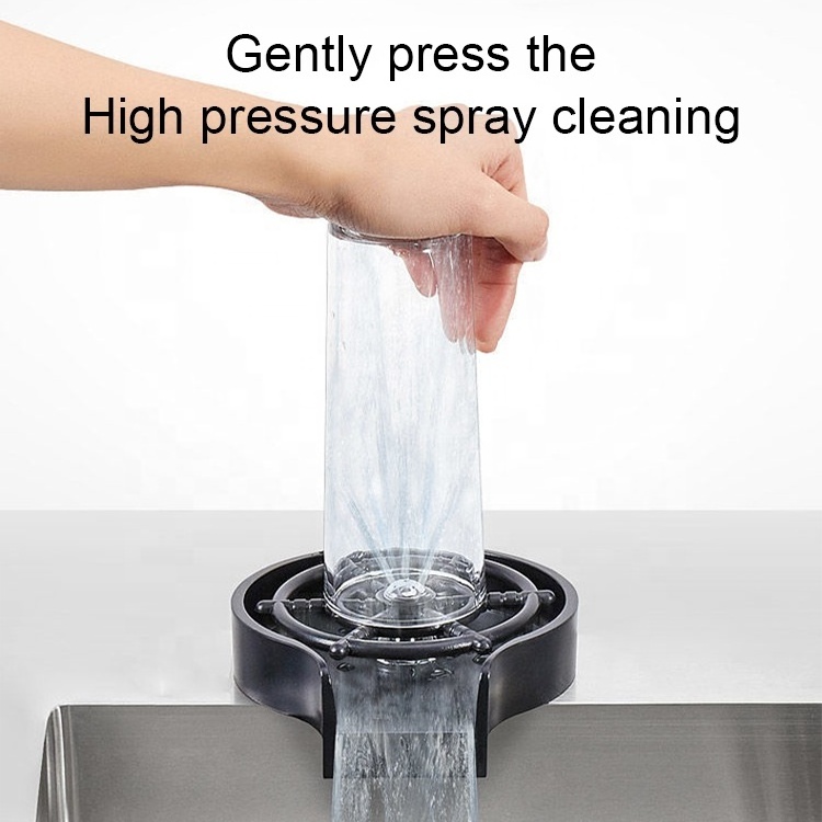 New Hands Free Automatic Rotating Spray Glass Cleaner Washer, Mini High Pressure Cup Rinser Dishes Washer For Kitchen