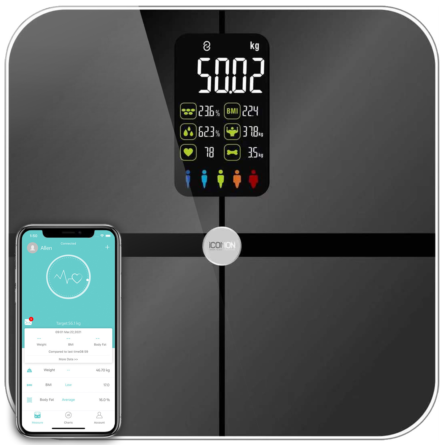 Smart Wireless Body Fat Analyzer Scale BMI Digital Electronic Bathroom Weighing Scale