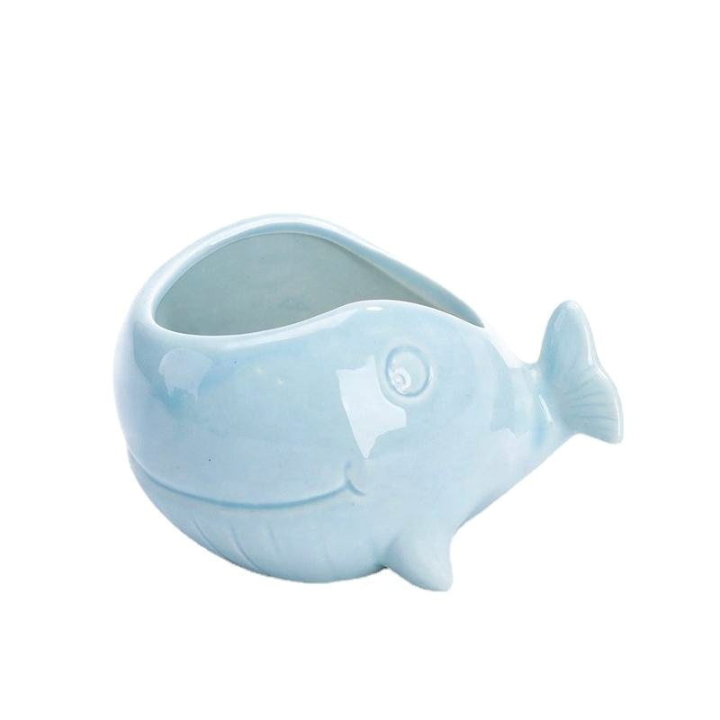 Marine ocean cartoon plant pot blue sea animal porcelain potted basin whales starfish shell fish ceramic succulent flower pot