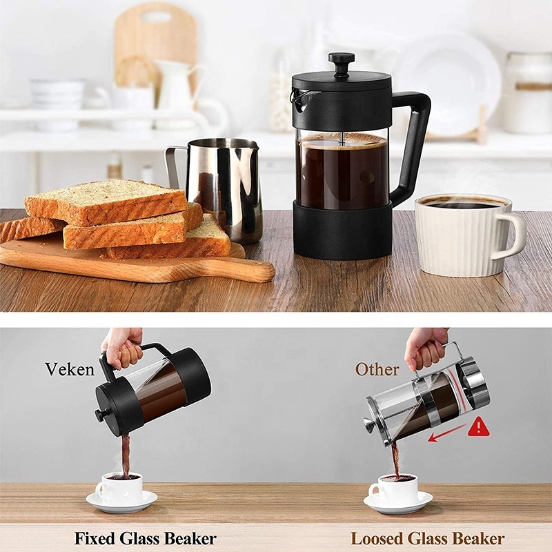 Coffee Tea & Espresso Supplies 600ml/800ml Plastic Portable french press Plunger Travel Camping Glass Tea Maker french press