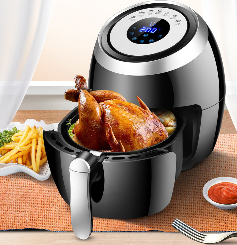 Non-Stick Multifunction Digital Gas Air Fryer Heated Rapid Air Kitchen Deep Fryer Without Oil