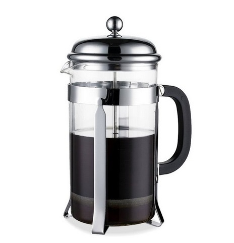 High temperature resistant 350ml 600ml 800ml 1L borosilicate glass plastic coffee tea pot french press with Spoon