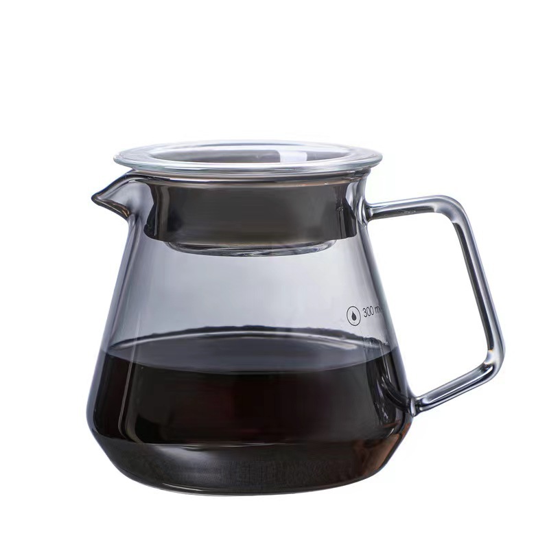 Gray Color 60 Glass Coffee Server Pour Over Borosilicate Glass Carafe For Pour Over Coffee Maker