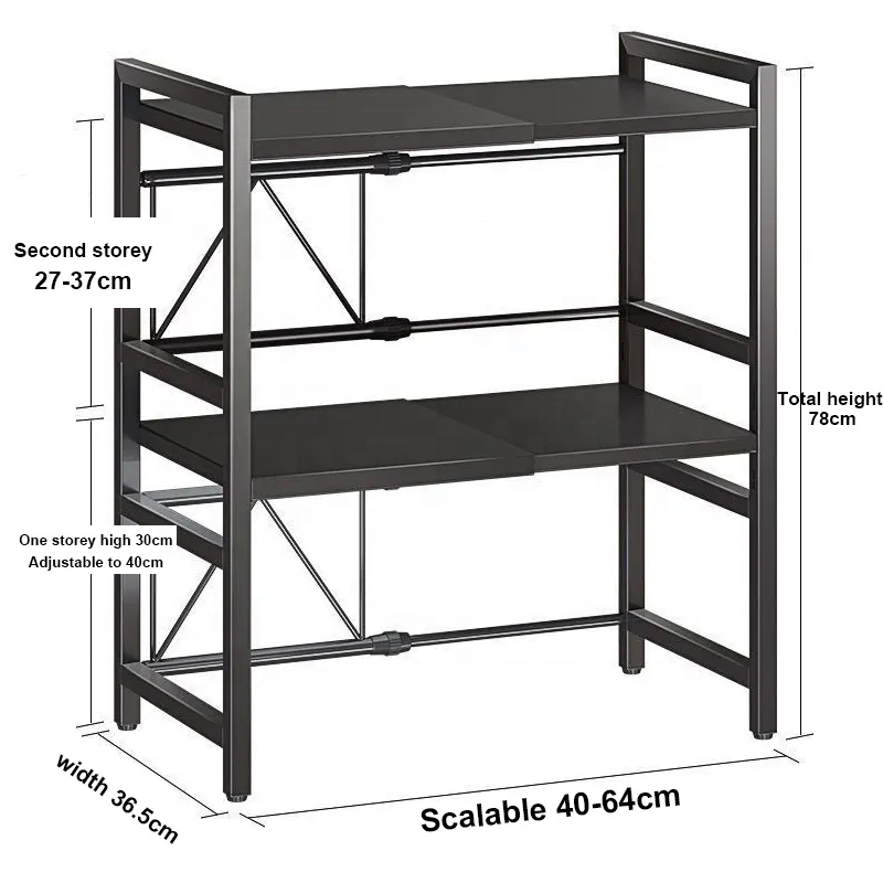 Kitchen Metal Microwave Oven Rack Shelf Home Appliances Storage Rack Strong Support Shelf Holder For Kitchen countertop