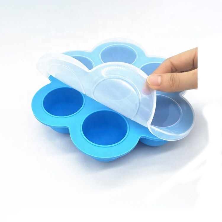 Factory Custom Silicone Egg Steamer Food Grade Silicone Cake Muffin Mold Egg Bites Tray Molds Container with Lid