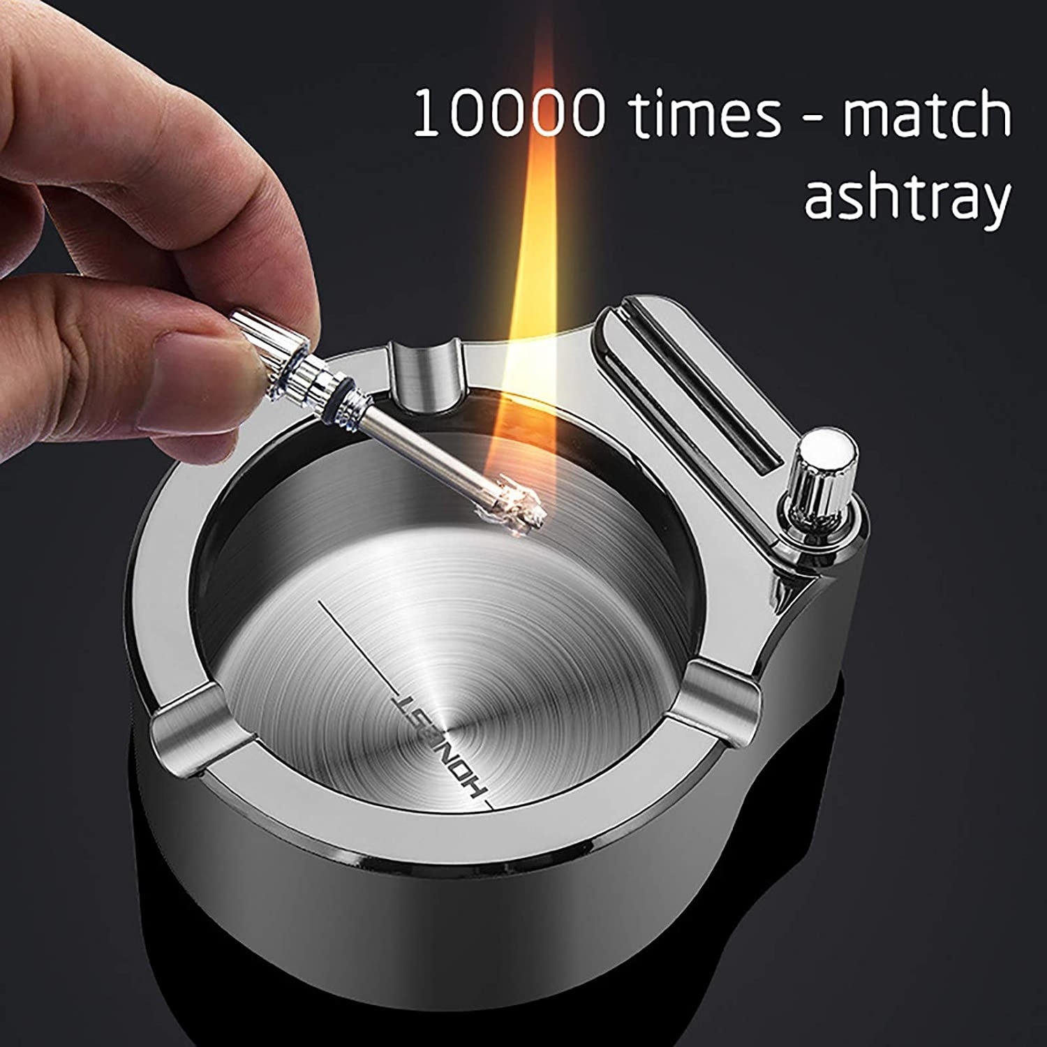 New Creative Products Gift Million Matches Ashtray Metal Oil Lighter Multifunction Permanent Flint Kerosene Lighter