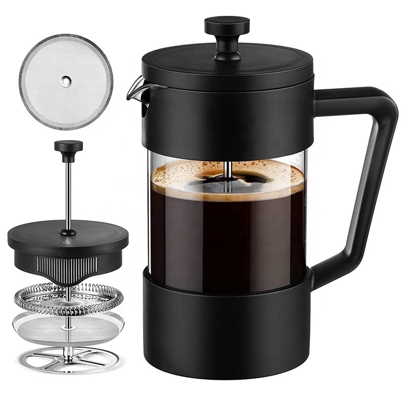 Coffee Tea & Espresso Supplies 600ml/800ml Plastic Portable french press Plunger Travel Camping Glass Tea Maker french press