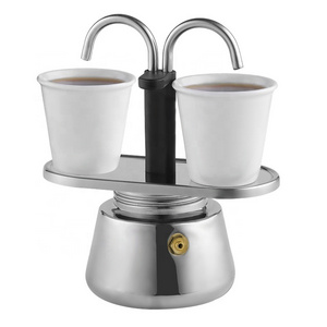 2 Cups tube Mini Moka Set Espresso Coffee Maker Cup shot glasses double mouth Italian Espresso Coffee Shot Maker