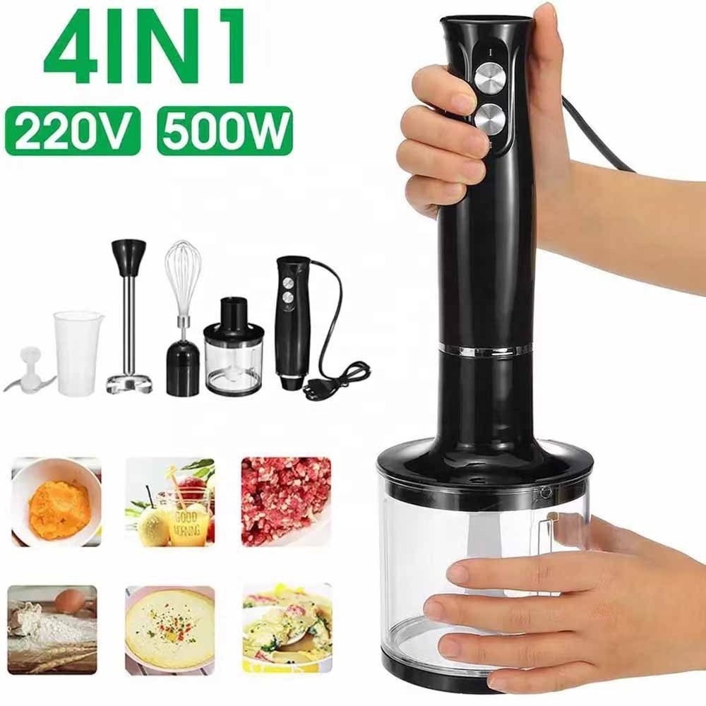 4 IN 1 Food Chopper Electric Hand Held Food Mixers Set Portable Blender With Bowl And Beaker