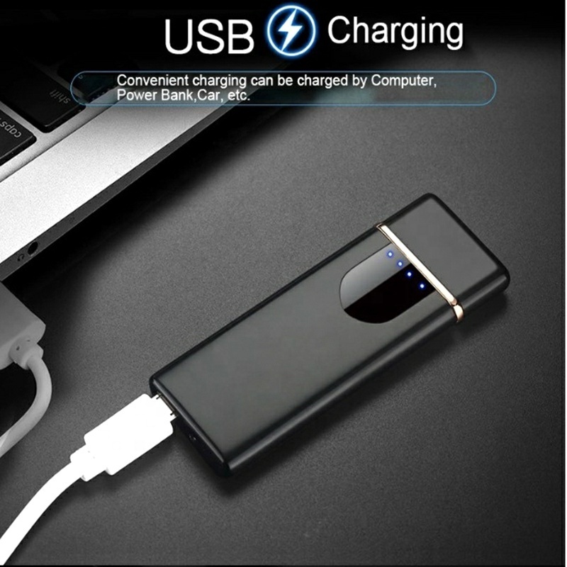 New style fingerprint sensor usb charging lighter,electronic lighter, double arc lighter electric cigarette lighter wholesale