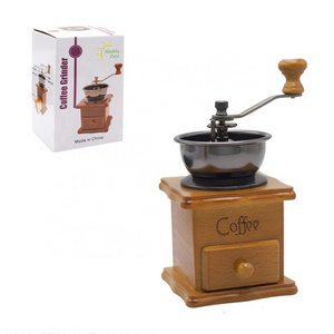 Coffee Products other Accessories Manual burr Wooden Hand Vintage Maker Coffee Bean Mill Adjustable Old Coffee Grinder