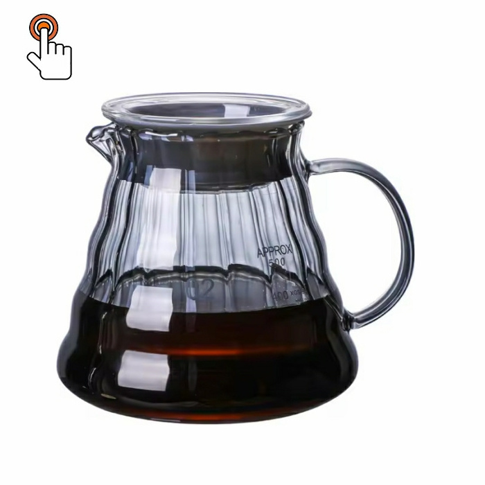 Hot sale hand blown available different sizes borosilicate heat resistant glass coffee pot turkish coffee glass pot