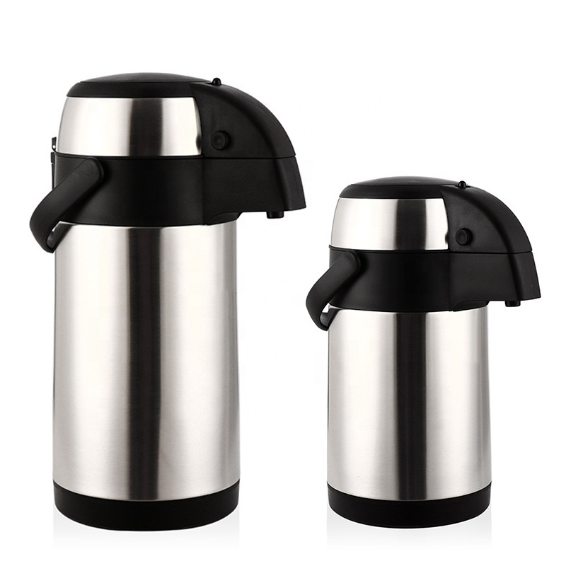 2.5L/3L/3.5L Airpot Coffee Dispenser with Pump Stainless Steel Coffee Carafe Thermal Beverage Dispenser Thermos Urn