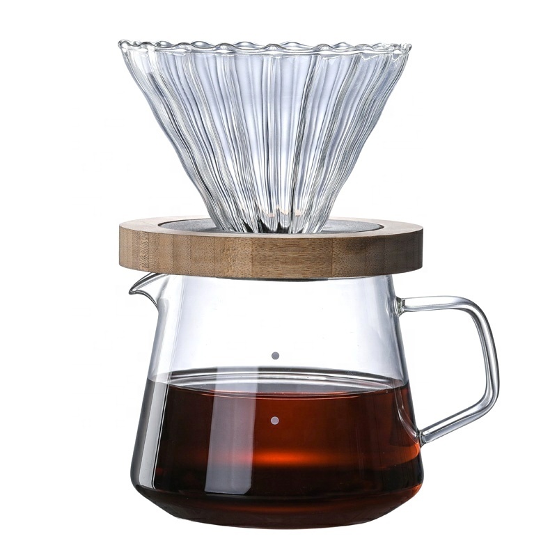 Coffee Percolators Heat-resistant Glass Coffee Pot With Dripper Set 600ml Hand Drip Sharing Pot