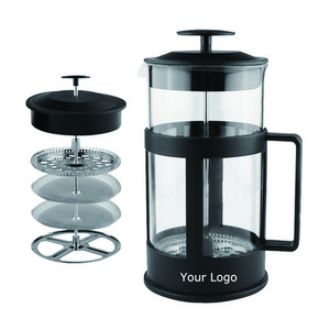 Custom logo Gift Sets Glass french press Wholesale Fashionable Travel Private Label Plastic Coffee Maker French Press