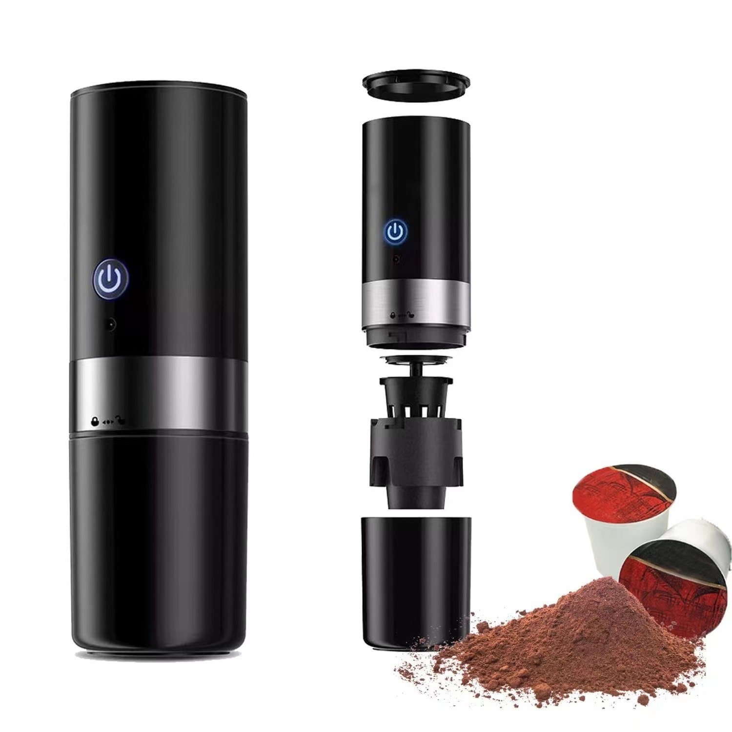 Portable Mini Coffee Maker Stainless Steel USB Car Espresso Machine Coffee Maker for Travel Outdoor Home