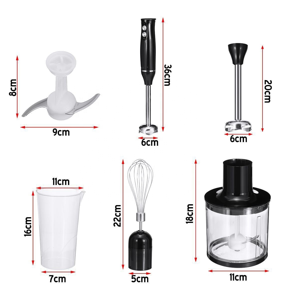 4 IN 1 Food Chopper Electric Hand Held Food Mixers Set Portable Blender With Bowl And Beaker