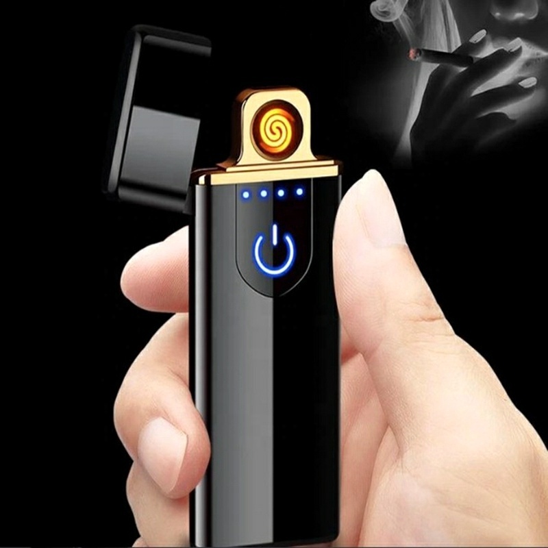 New style fingerprint sensor usb charging lighter,electronic lighter, double arc lighter electric cigarette lighter wholesale