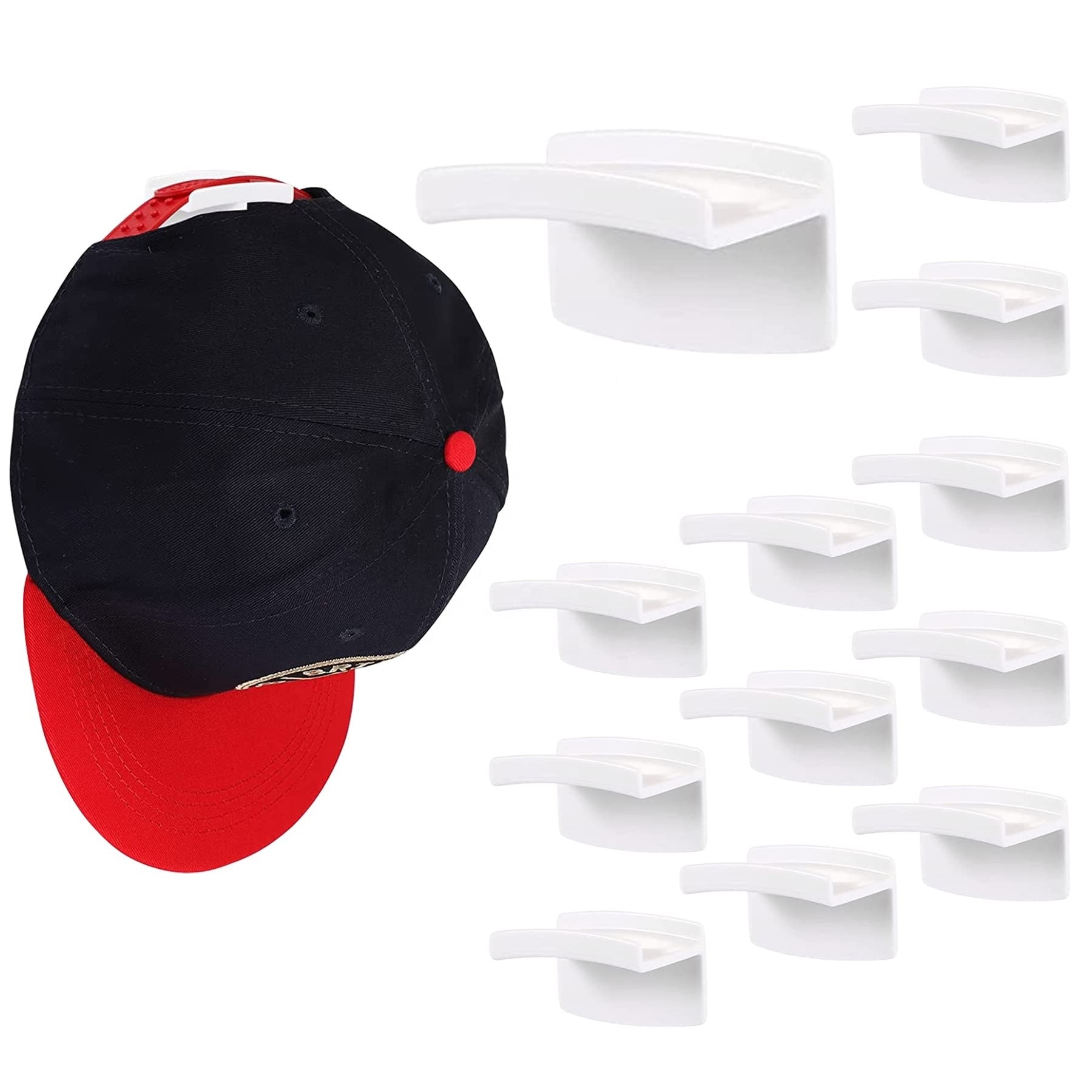 Minimalist Wall-Mounted Hat Rack for Baseball Caps Single Tier Closet Door Hat Hangers Organizer Cap Hooks