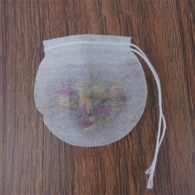 Round Tea Bags 100 Pcs/Lot Teabags Empty Scented Tea Bags Filter Infuser with String Heal Seal Paper Teabags for Herb Loose Tea