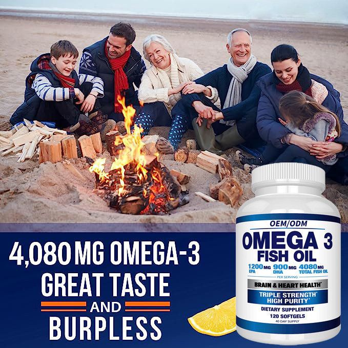 Private brand Fish Oil Deep-sea softgel health supplement High quality OEM Halal fish oil capsules