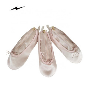 Satin Surface Ballet Shoes Shape Pencil Case for Selling/ Popular Designs for Souvenir Ballet Shoes Shape Pencil Box