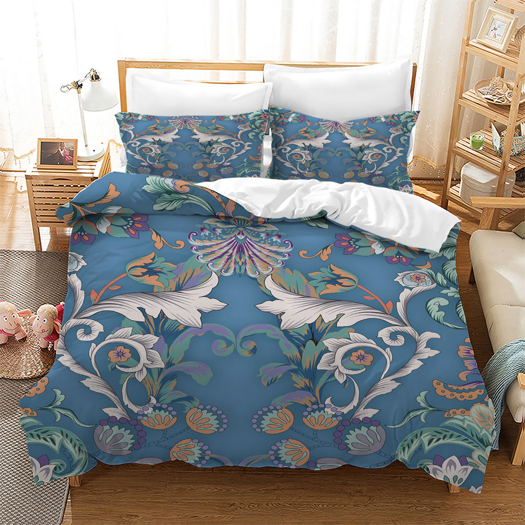 The New Colchas Para Cama Fitted Bed Sheet Duvet Cover 100% Polyester Fabric Bedding Set