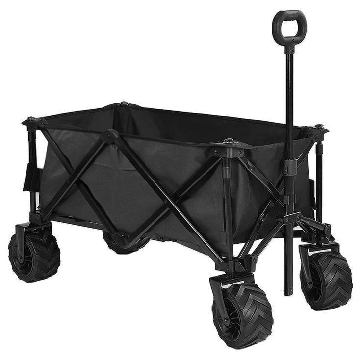 Folding Cart Wagon Portable Large Capacity Multifunction Cart Garden Park Kids Wagon Beach Trolley Wagon BBQ Trolley