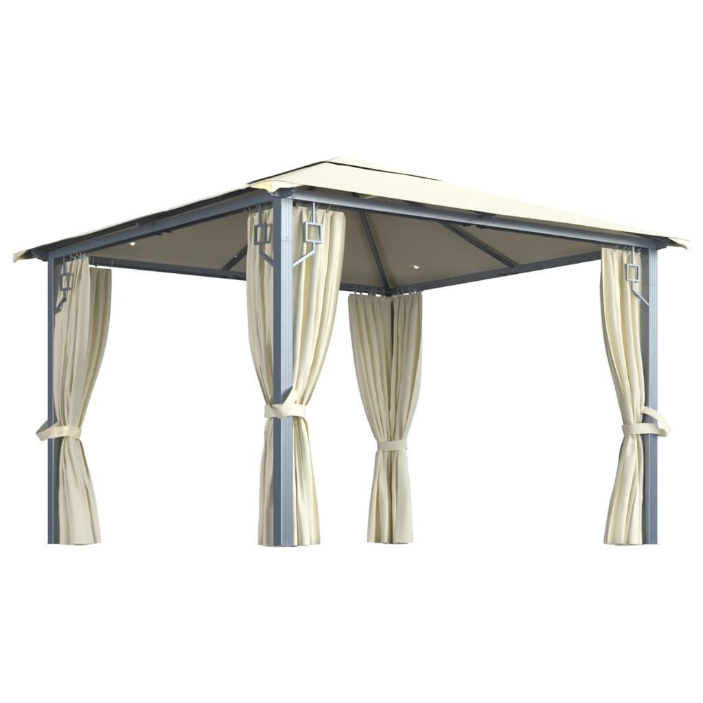 Large Logo Customized Canopy Commercial Luxury  Aluminum Manufacture Outdoor Garden Tent Roman Gazebos with Mosquito Net