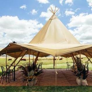 10*10M Extra large camping tents luxury pyramid straw hat camping indian house tent for sale