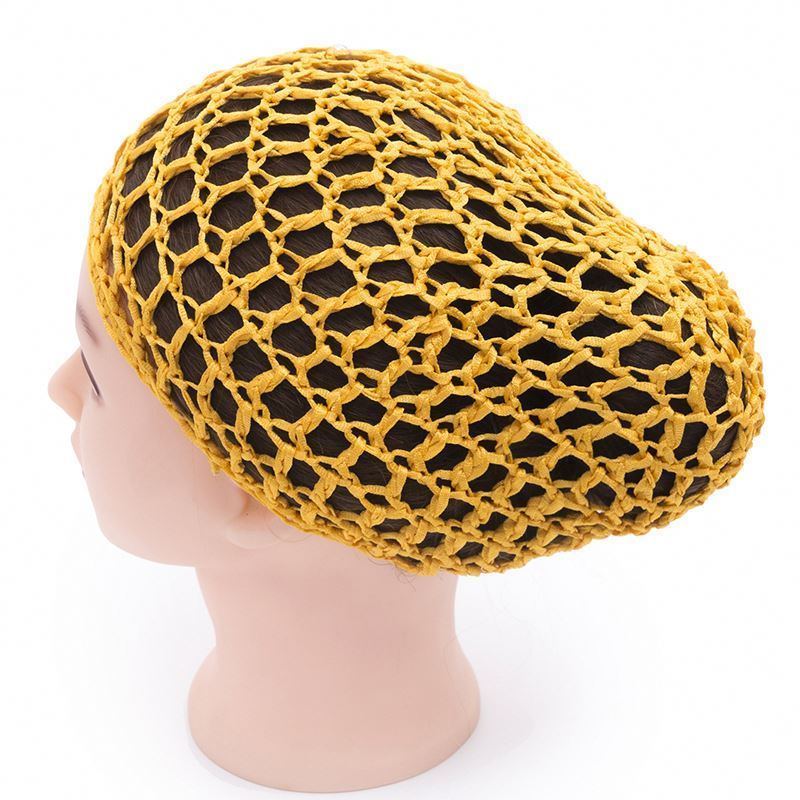 Wholesale Unisex Polyester Hair Night Sleep Hat Hair Crocchet Net Cap Summer Head Covers Solid Wig Cap Turban Bonnet