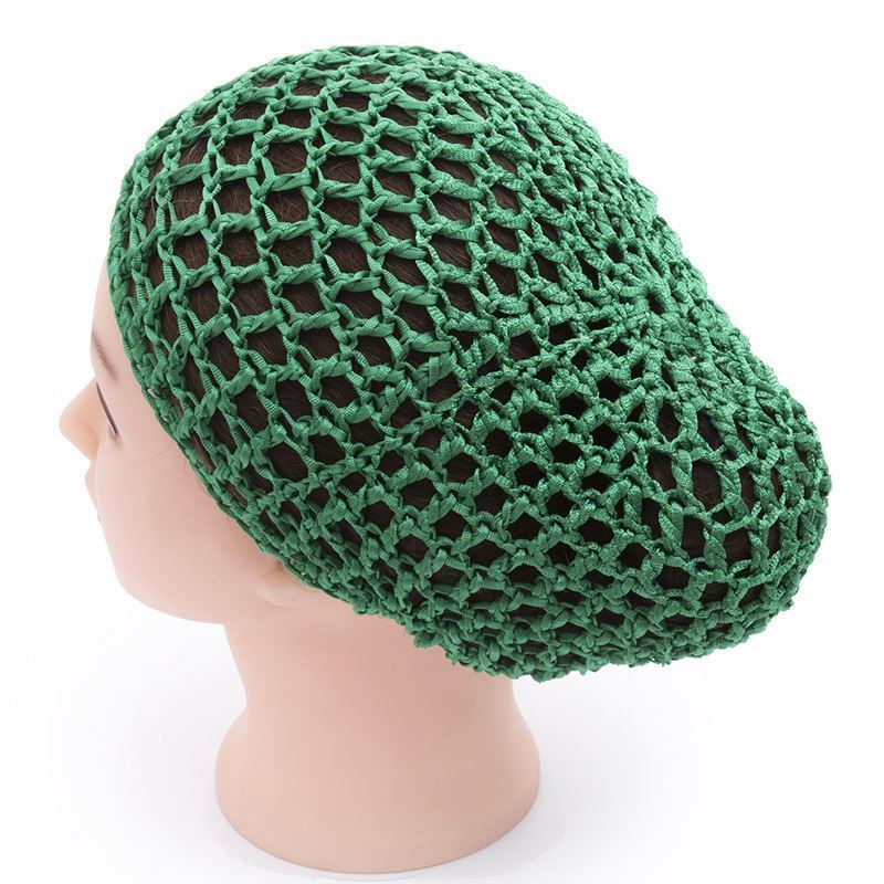 Wholesale Unisex Polyester Hair Night Sleep Hat Hair Crocchet Net Cap Summer Head Covers Solid Wig Cap Turban Bonnet